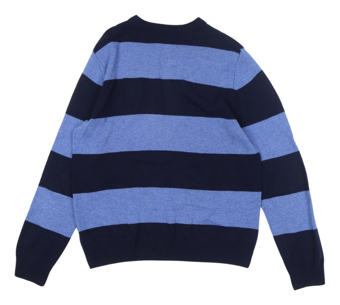 Marks and Spencer Men's Blue Striped Wool Jumper M