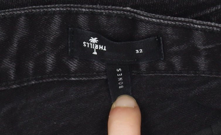 Thrills Men's Black Distressed Chino Shorts 32