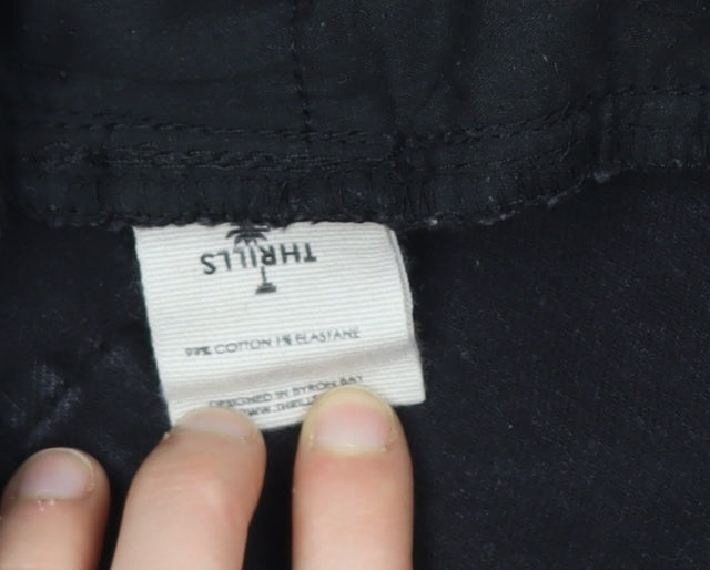 Thrills Men's Black Distressed Chino Shorts 32