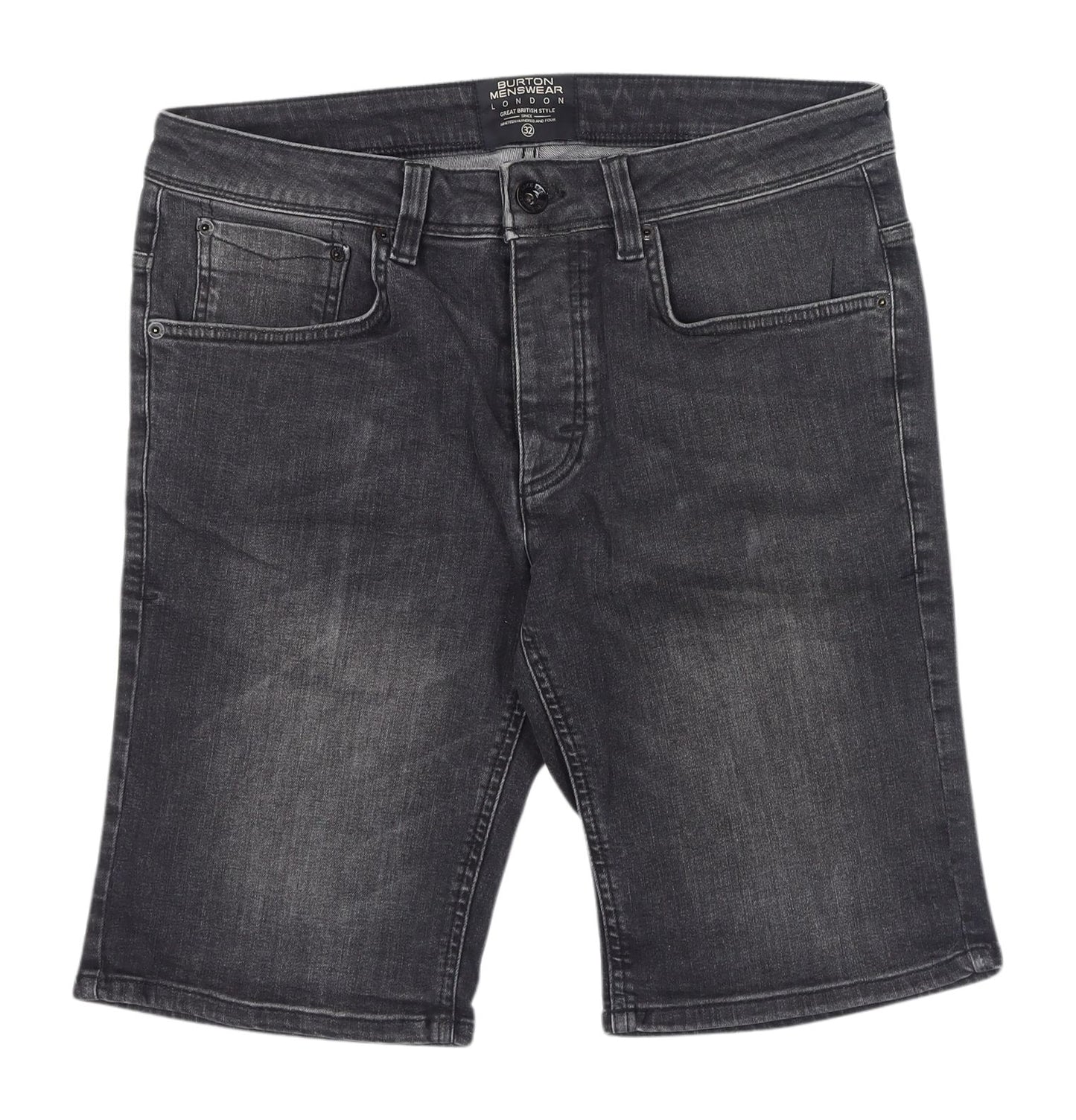 Burton Menswear Men's Black Bermuda Shorts Size 32