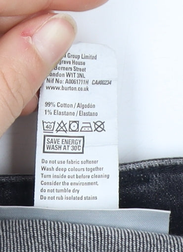 Burton Menswear Men's Black Bermuda Shorts Size 32