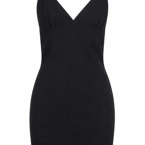 H&M Women's Black Sleeveless V-Neck Knit Dress S