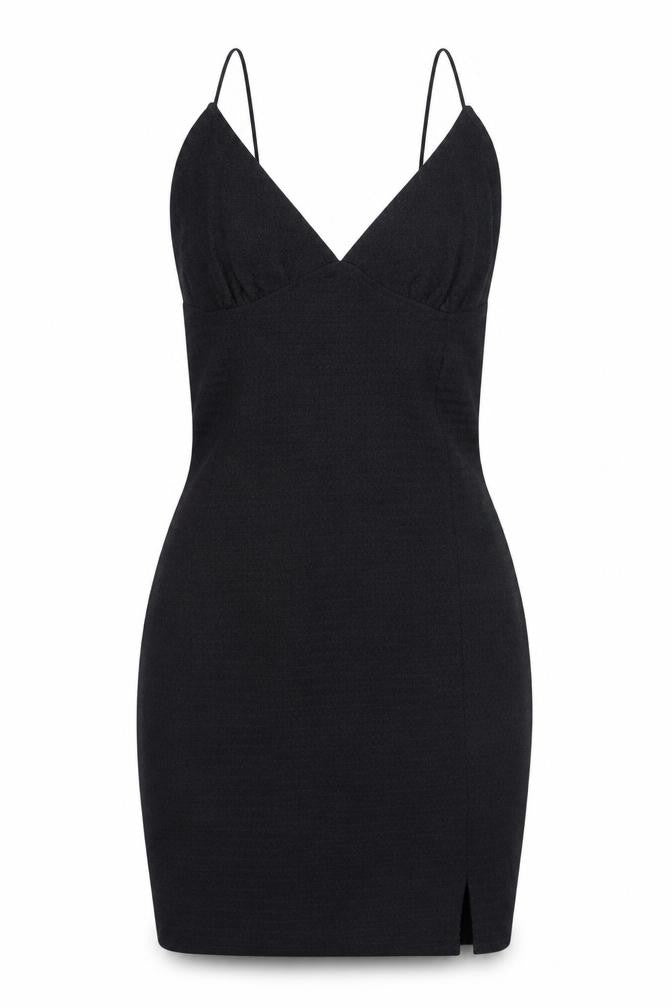 H&M Women's Black Sleeveless V-Neck Knit Dress S