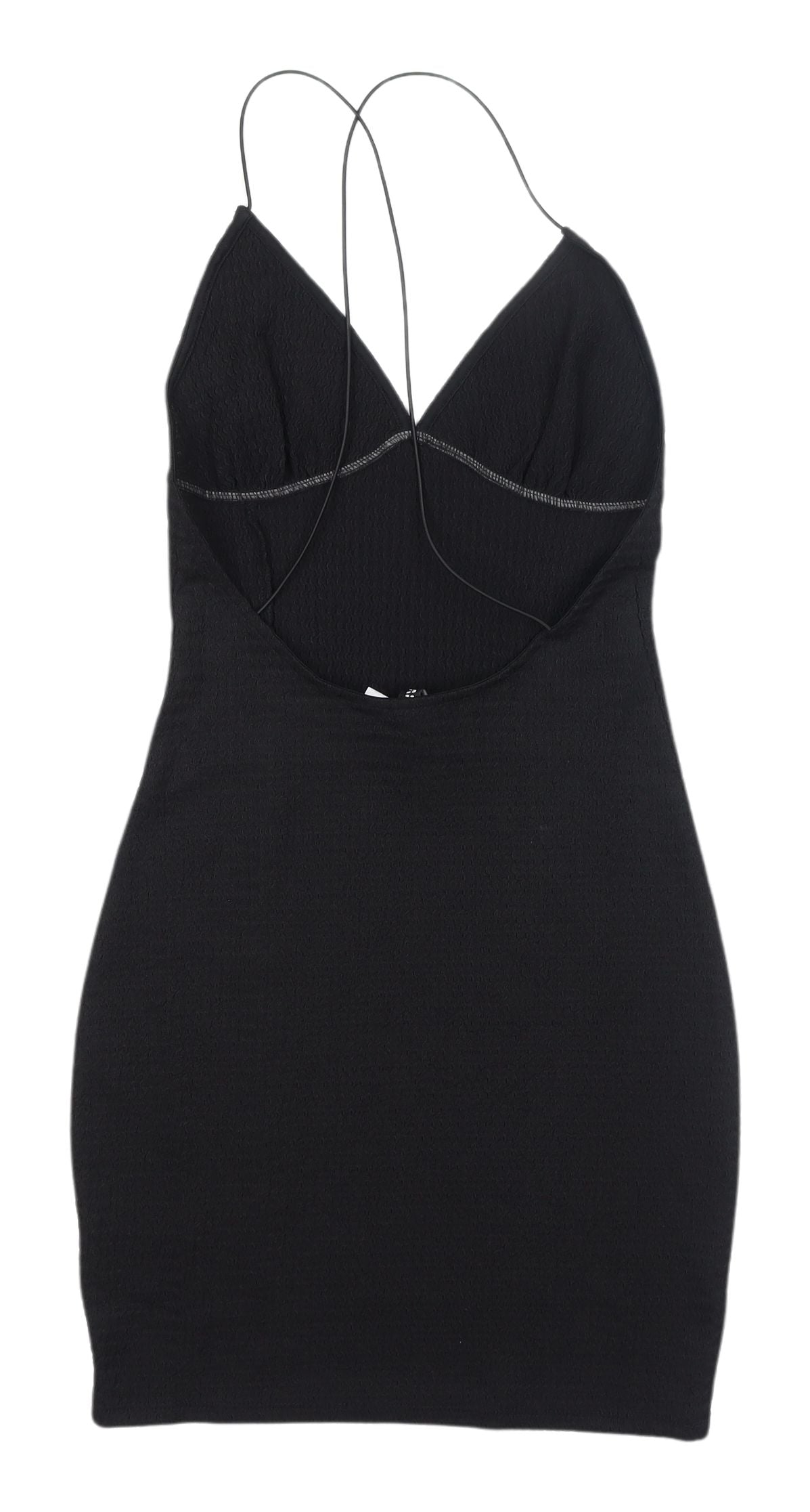 H&M Women's Black Sleeveless V-Neck Knit Dress S