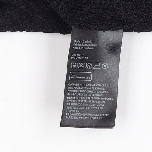 H&M Women's Black Sleeveless V-Neck Knit Dress S