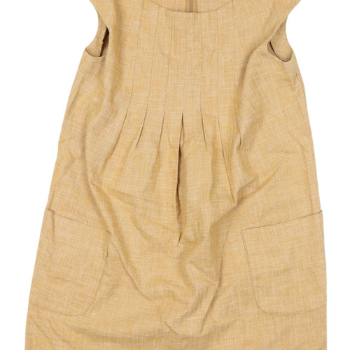 H&M Women's Yellow Shift Dress, Size 10, Sleeveless