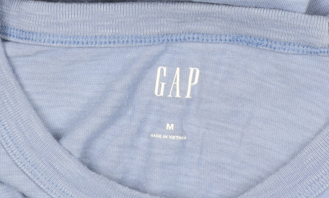 GAP Men's Blue Regular Fit Crew Neck T-Shirt