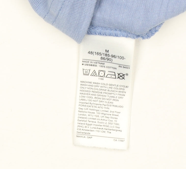 GAP Men's Blue Regular Fit Crew Neck T-Shirt