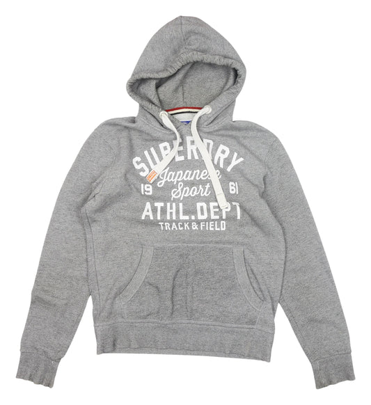 Superdry Men's Grey Pullover Hoodie, Size M, Sports Style