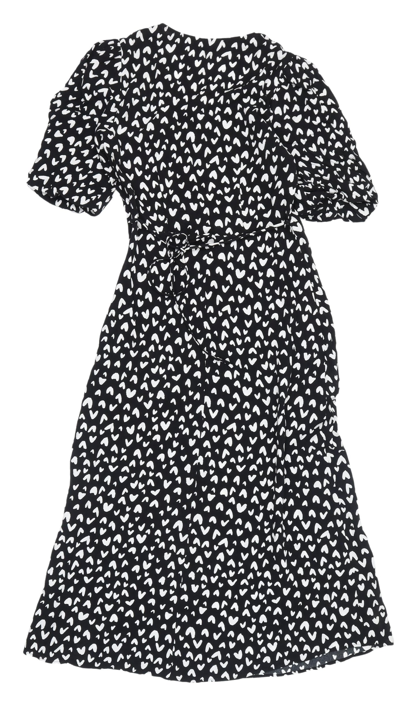 M&S Women's Black V-Neck A-Line Dress, Size 6
