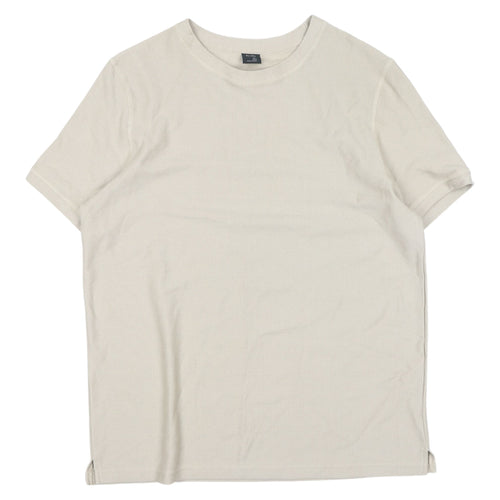 Bershka Men's Beige Crew Neck T-Shirt Size L