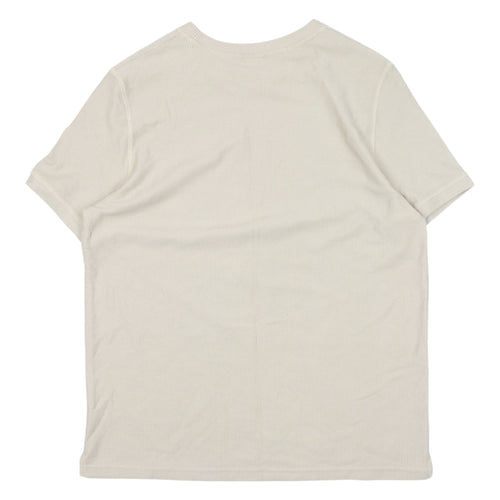 Bershka Men's Beige Crew Neck T-Shirt Size L