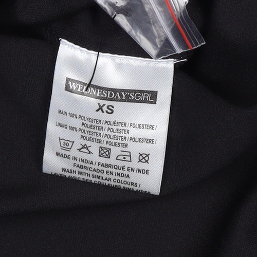 Wednesday's Girl Women's Black Floral A-Line Midi Dress