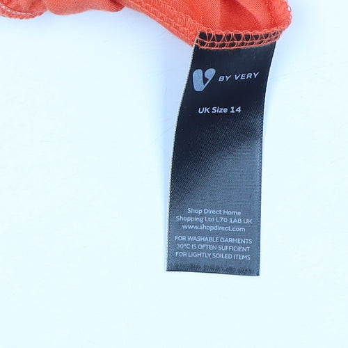 Very Women's Orange Off the Shoulder Blouse, Size 14