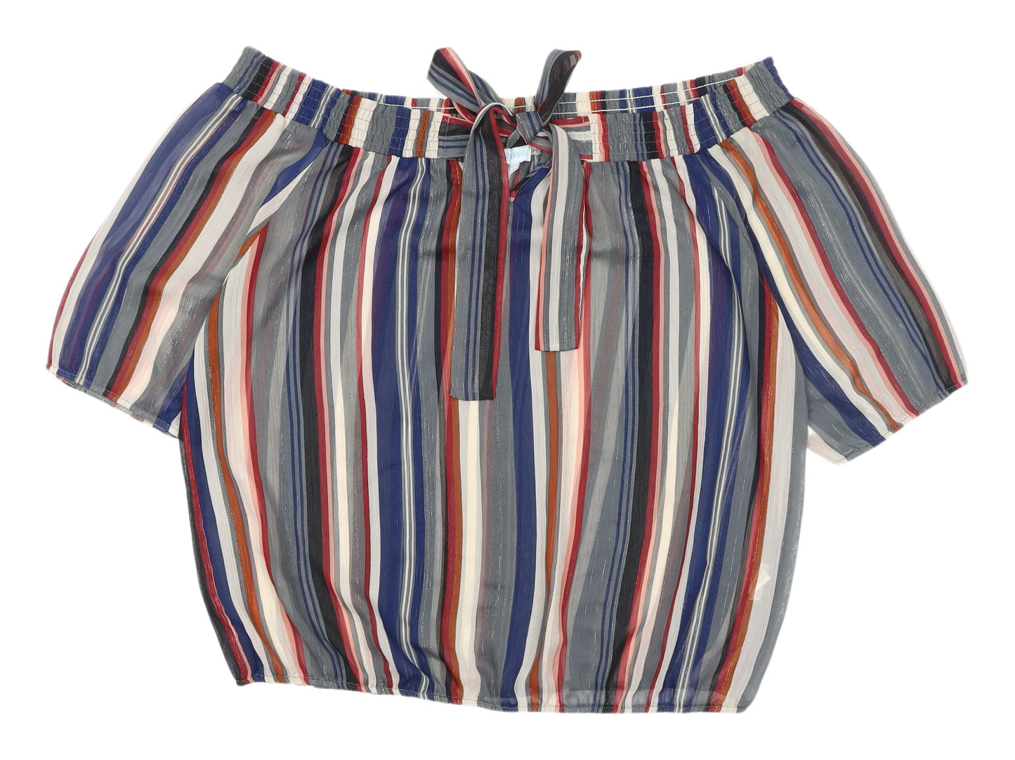 Blue Vanilla Women's Multicoloured Off Shoulder Blouse Size 14