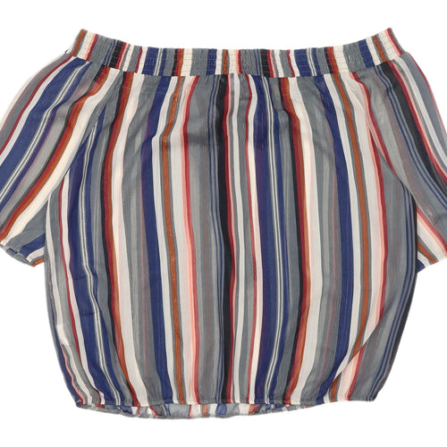 Blue Vanilla Women's Multicoloured Off Shoulder Blouse Size 14