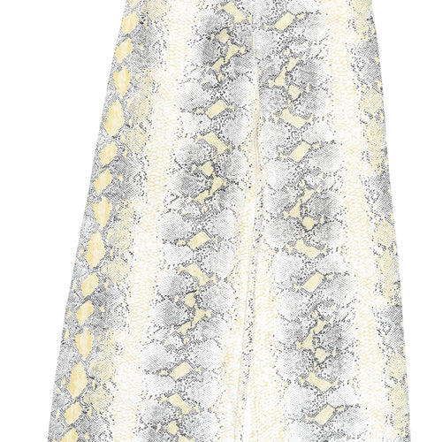 PrettyLittleThing Women's Yellow Snake Print Trousers