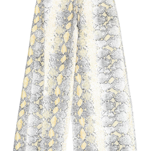PrettyLittleThing Women's Yellow Snake Print Trousers
