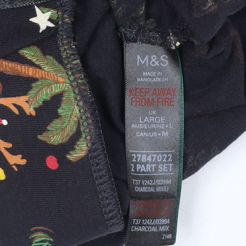 Marks and Spencer Women's Black Animal Print Lounge Pants