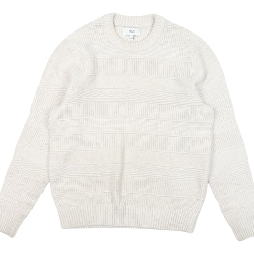 Marks and Spencer Men's Ivory Pullover Sweater L