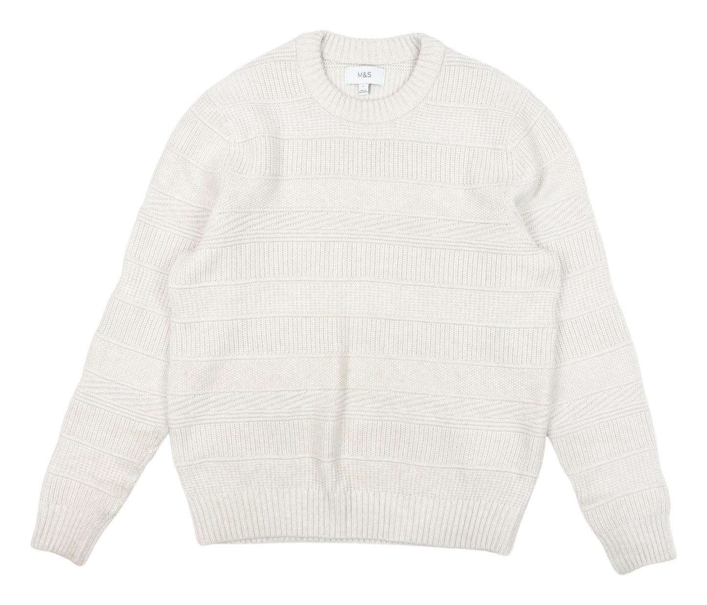 Marks and Spencer Men's Ivory Pullover Sweater L