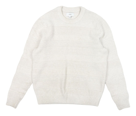 Marks and Spencer Men's Ivory Pullover Sweater L