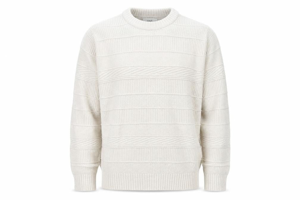 Front view of Marks & Spencer Men's Ivory Pullover Sweater L
