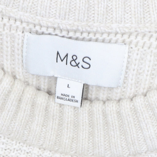 Marks and Spencer Men's Ivory Pullover Sweater L