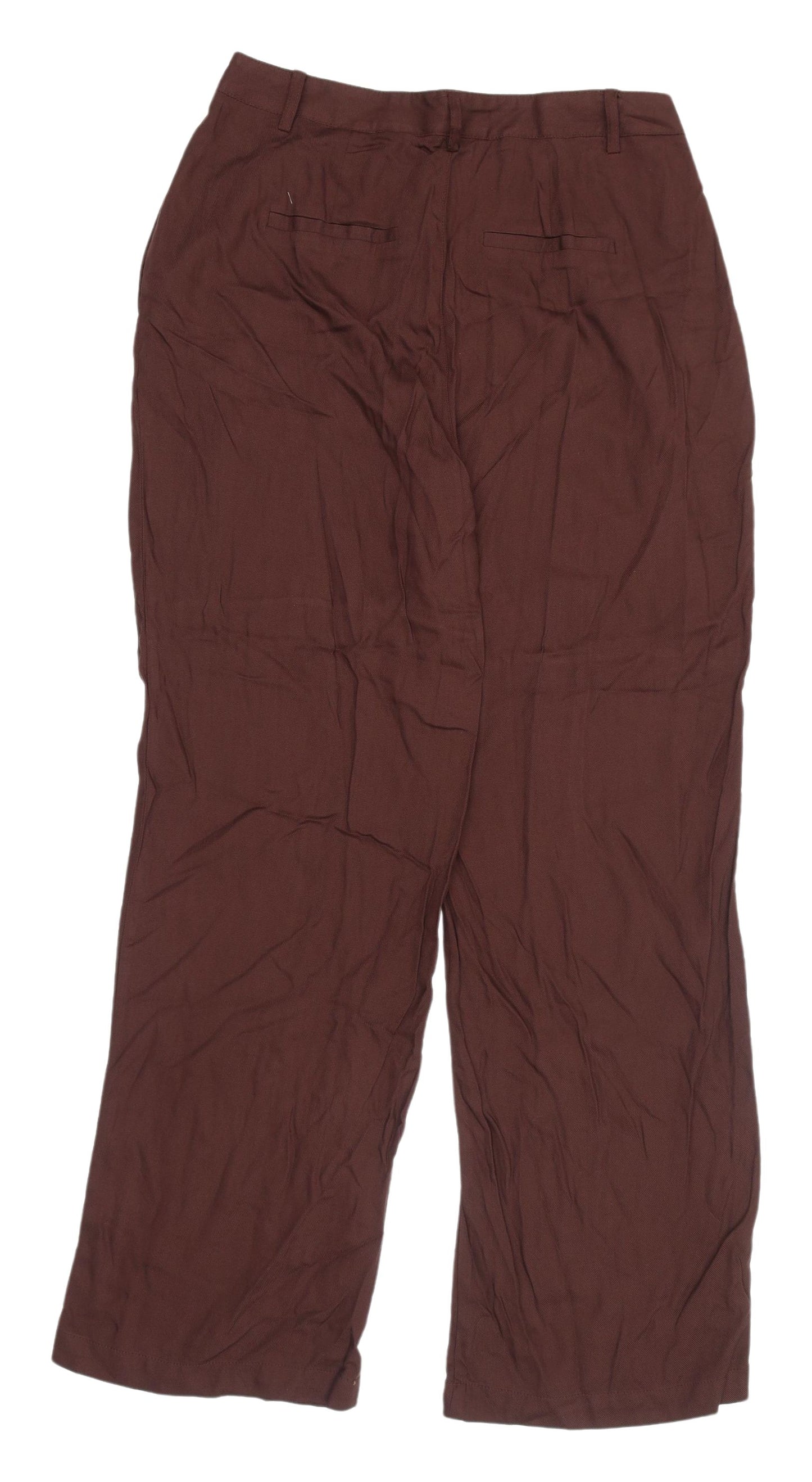 Next Women Brown Pleated Trousers Size 12