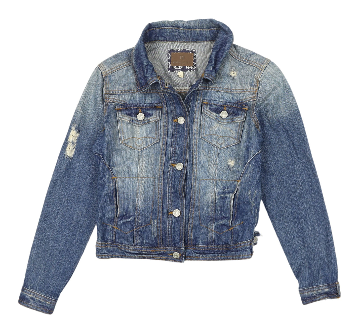 River Island Women's Blue Denim Jacket Size 10