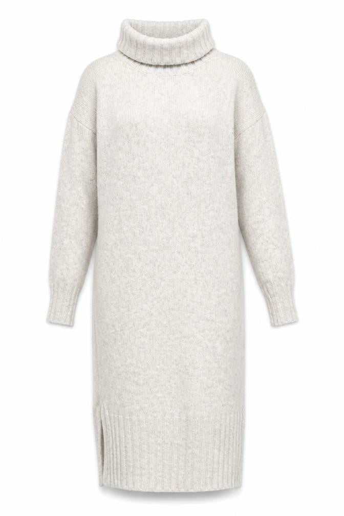 Front view of New Look Women's Beige Roll Neck Dress, size S