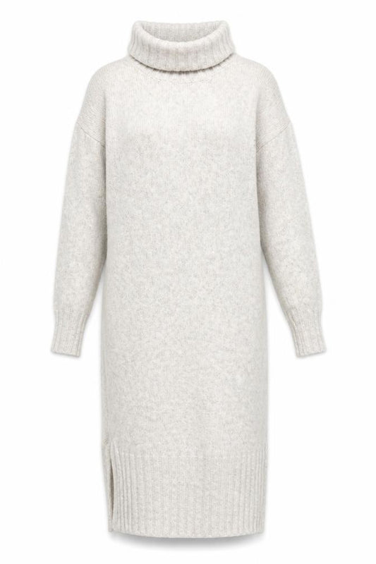 Front view of New Look Women's Beige Roll Neck Dress, size S