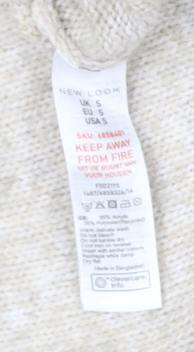 New Look Women's Beige Roll Neck Dress, Size S