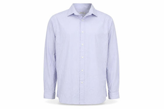 Front view of Topman Men's Blue Long Sleeve Button-Up Shirt L
