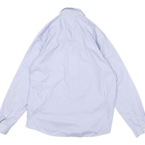 Topman Men's Blue Long Sleeve Button-Up Shirt L