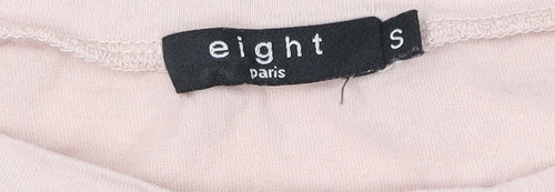 Eight Paris Women's Pink Cropped Rock T-Shirt S