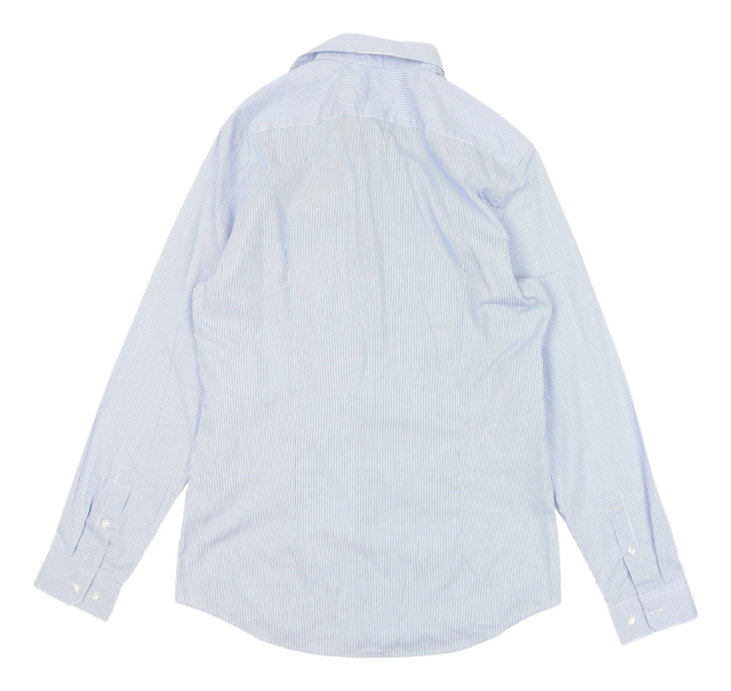 H&M Men's Blue Striped Slim Fit Casual Shirt S