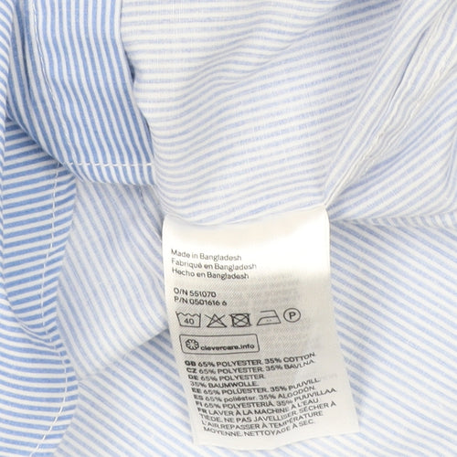 H&M Men's Blue Striped Slim Fit Casual Shirt S