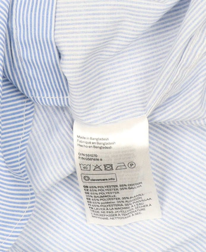 H&M Men's Blue Striped Slim Fit Casual Shirt S