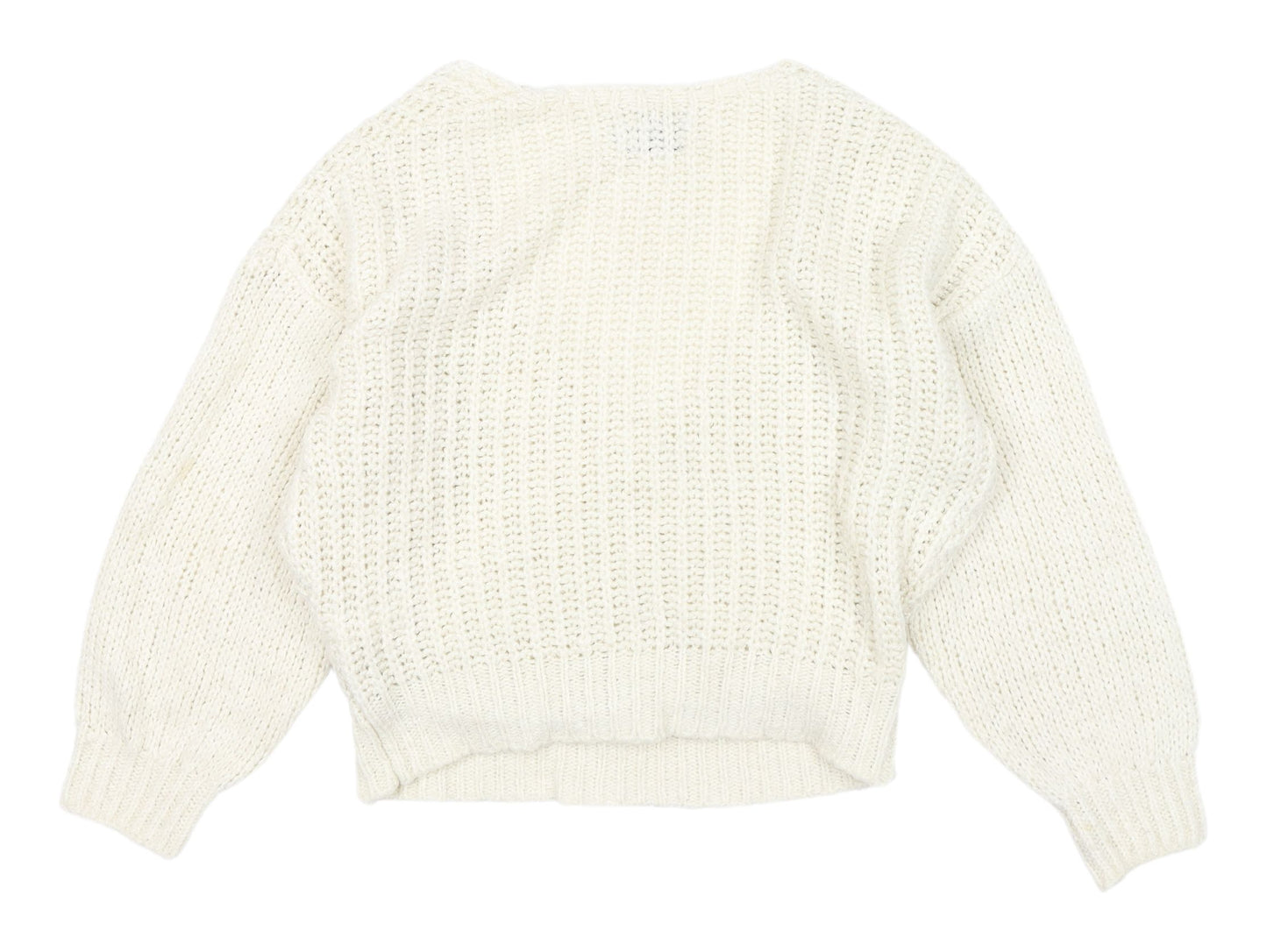 ASOS Women's White Wrap Knit V-Neck Jumper Sz 10