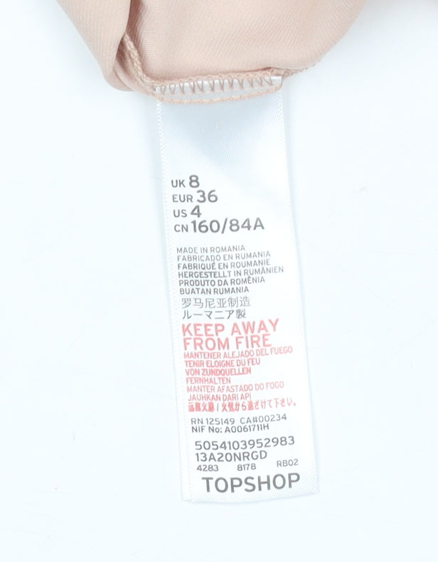 Topshop Women Beige Camisole Tank Top Size 8