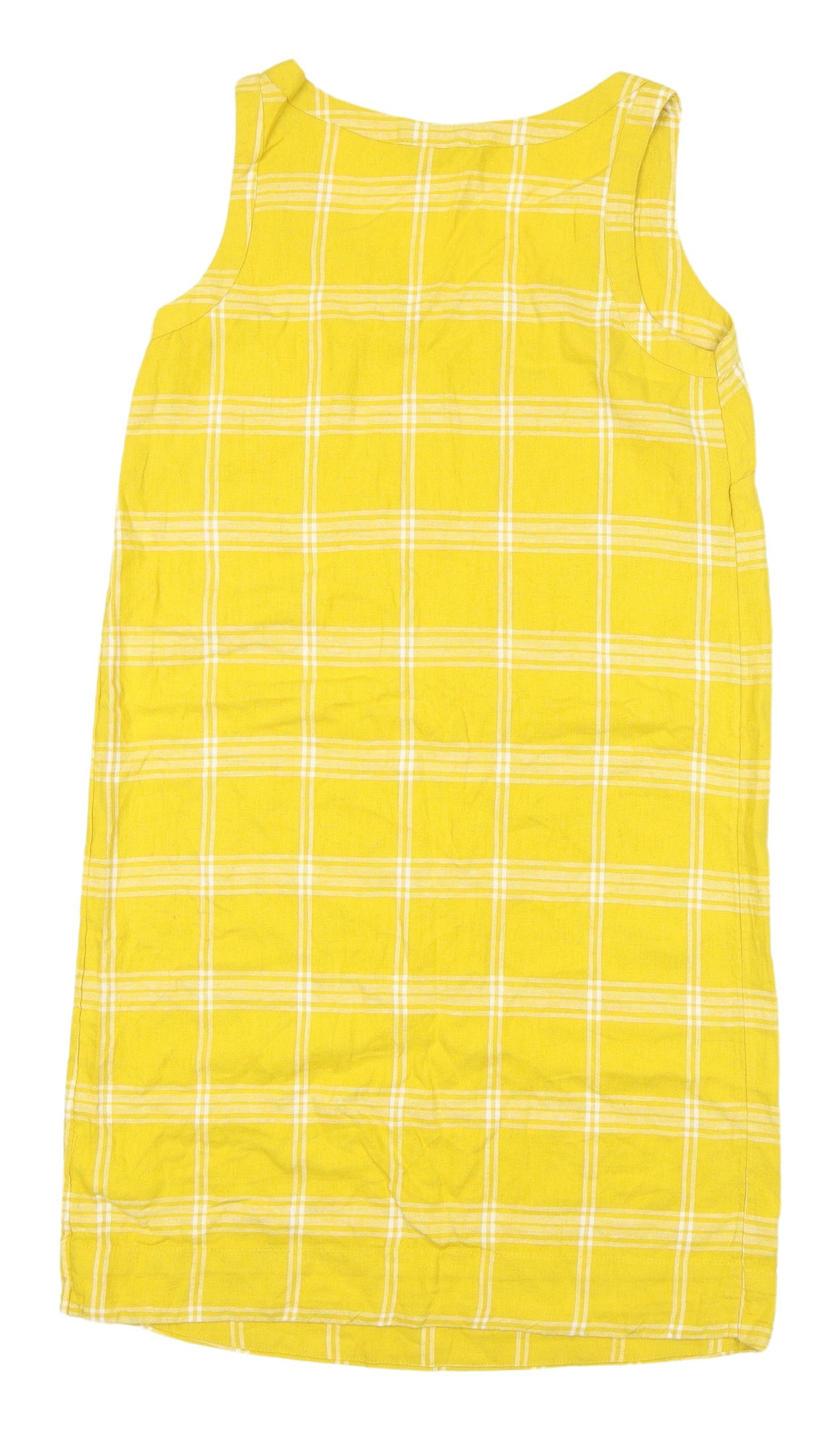 Marks and Spencer Yellow Check Womens Shift Dress Size 8