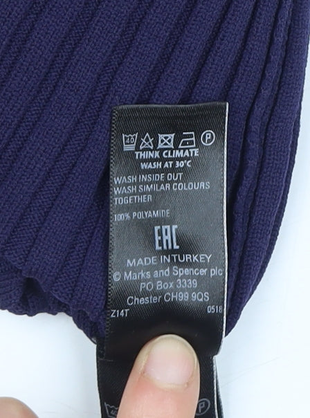 Marks and Spencer Women's Blue Polo Shirt Size 6