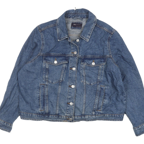 Marks and Spencer Women's Blue Denim Jacket Size 20