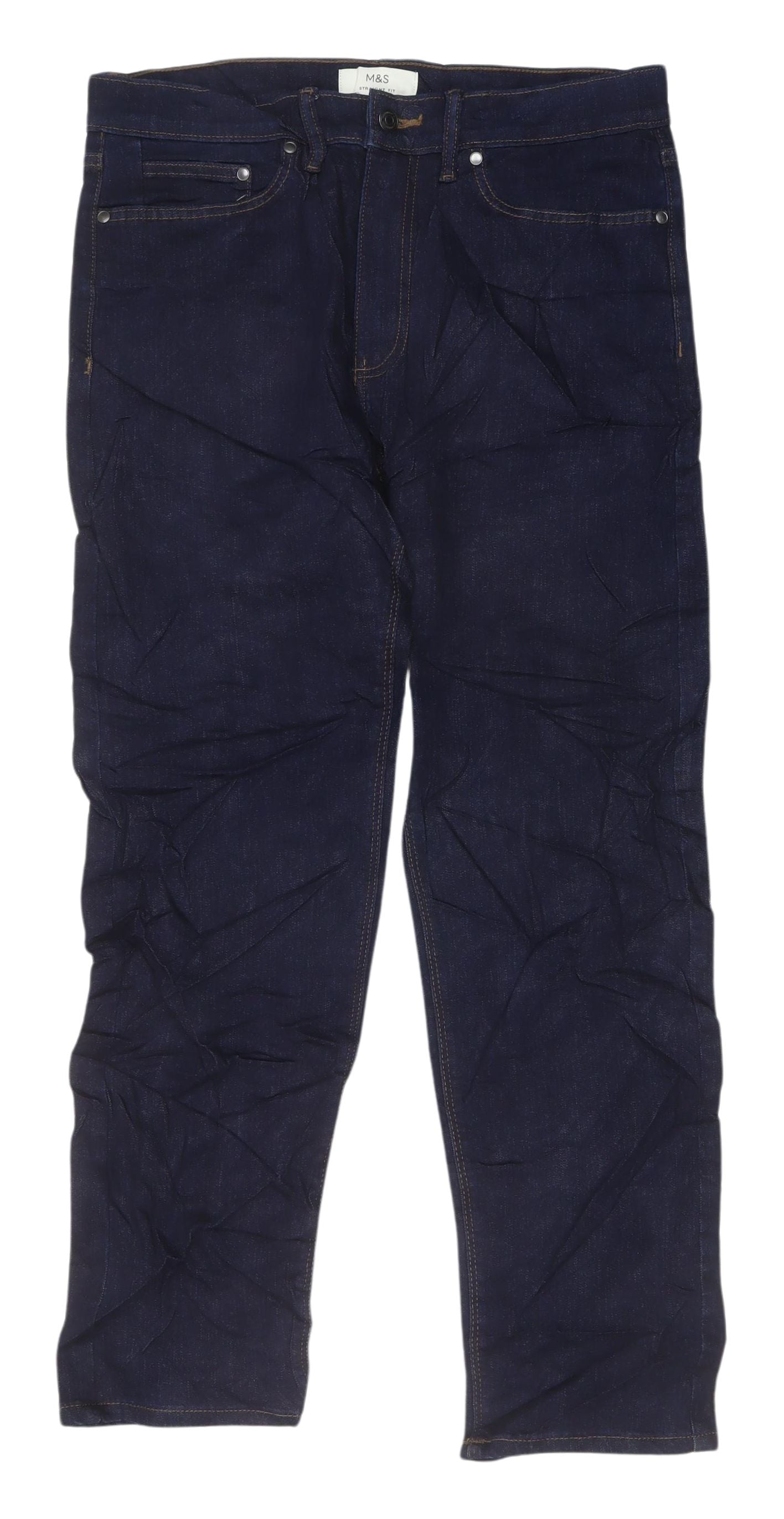 Marks and Spencer Men's Blue Straight Jeans