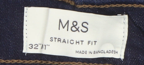 Marks and Spencer Men's Blue Straight Jeans