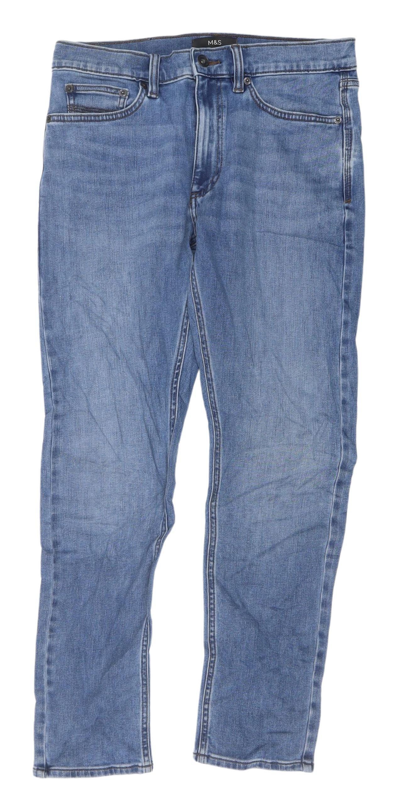 Marks and Spencer Men's Blue Slim Jeans Size 30
