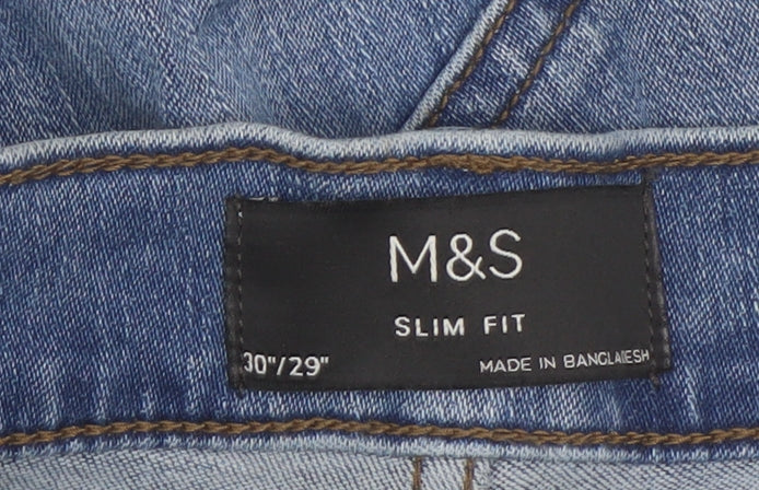 Marks and Spencer Men's Blue Slim Jeans Size 30