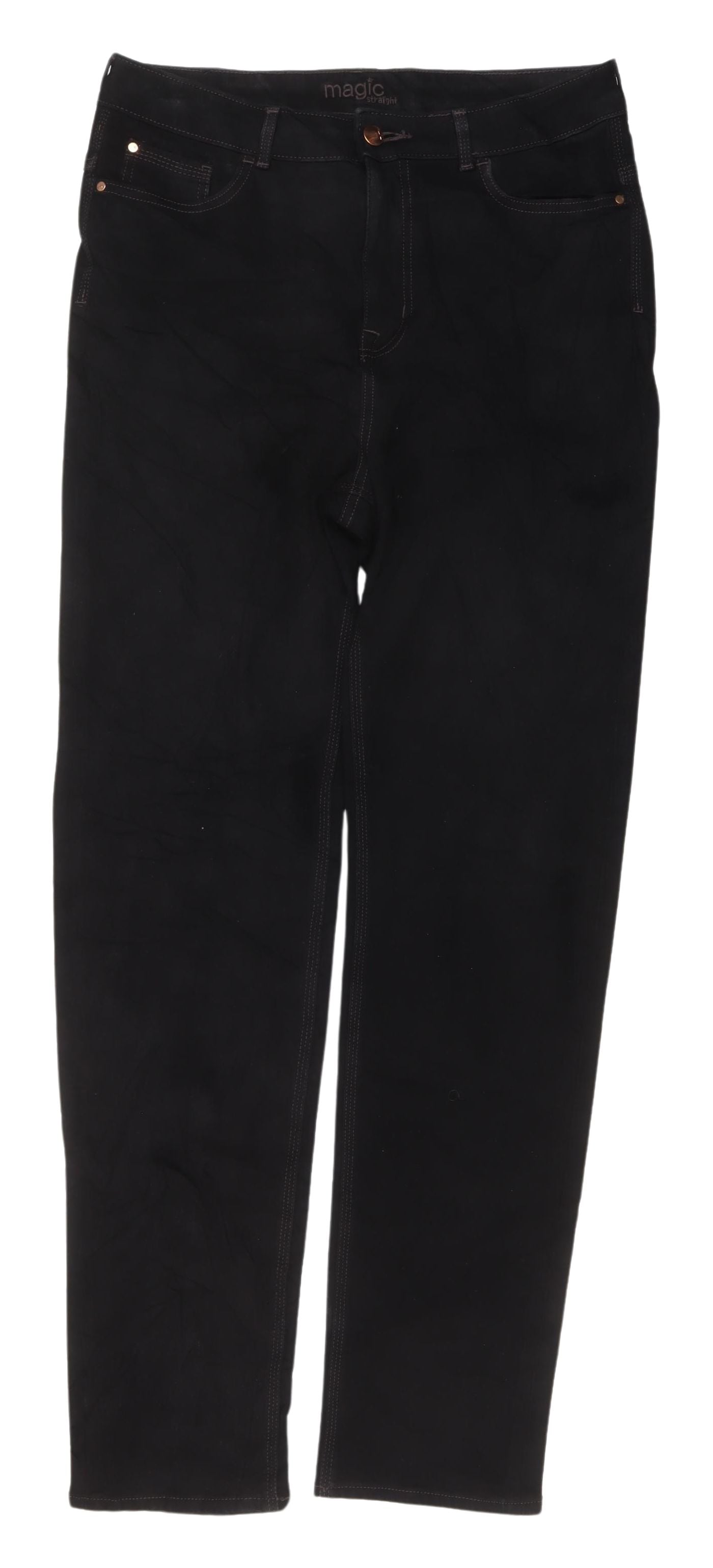 Marks and Spencer Women's Black Straight Jeans, Size 14