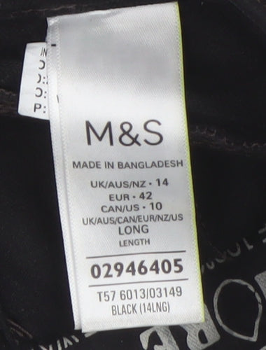 Marks and Spencer Women's Black Straight Jeans, Size 14